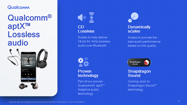 Qualcomm adds Bluetooth Lossless Audio Technology to Snapdragon Sound.